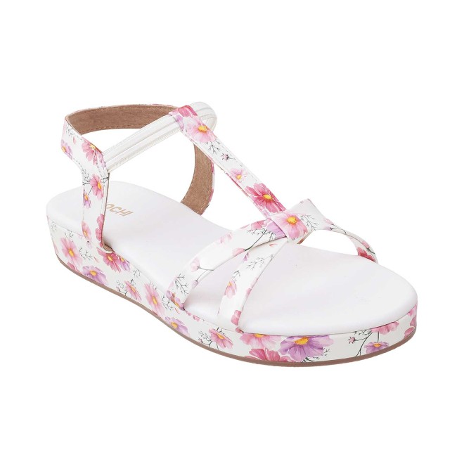 Mochi White Casual Sandals for Girls