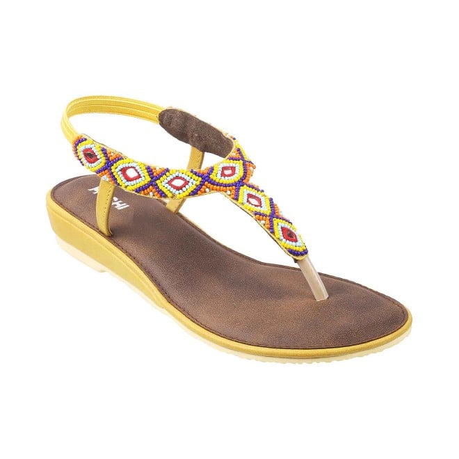 Mochi Girls Yellow Casual Sandals