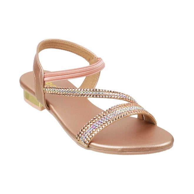 Mochi Rose-Gold Casual Sandals for Girls