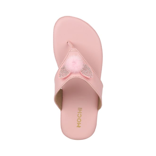 Mochi Girls Pink Casual Slippers (SKU: 57-4998-24-30)