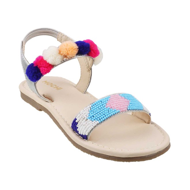 Mochi Blue-Multi Casual Sandals for Girls