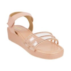 Girls Peach Casual Sandals