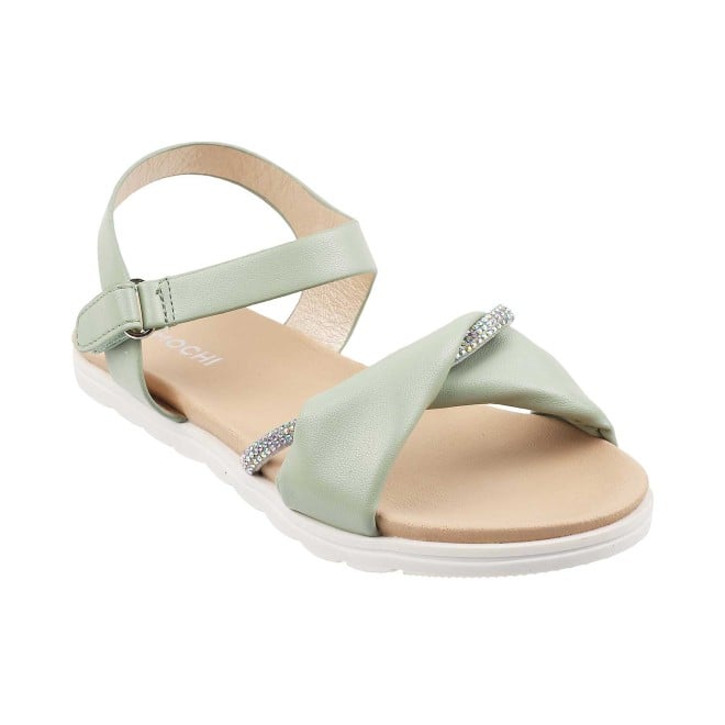 Mochi Green Casual Sandals for Girls