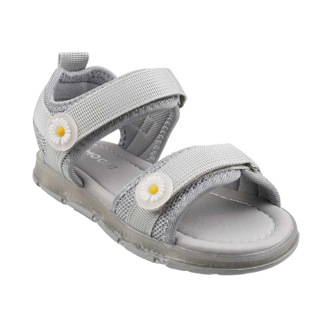 Mochi Grey Casual Sandals for Girls