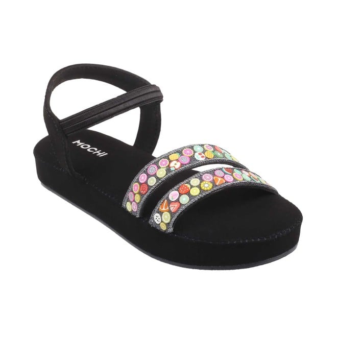 Mochi Girls Black Casual Sandals