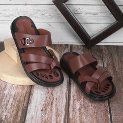 Men Brown Casual Slippers