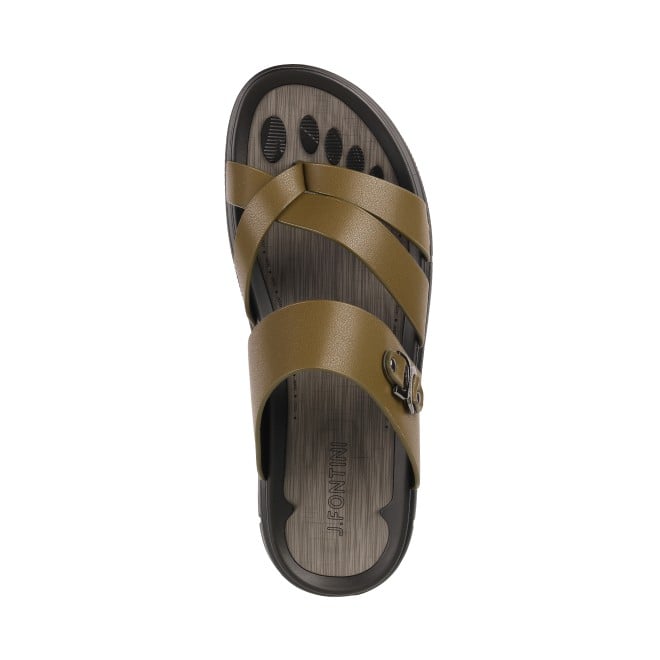 Mochi Men Olive Casual Slippers (SKU: 60-1-49-40)