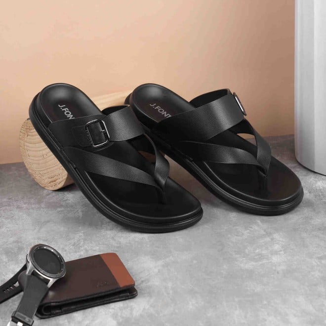 Mochi Men Black Casual Slippers (SKU: 60-102-11-40)