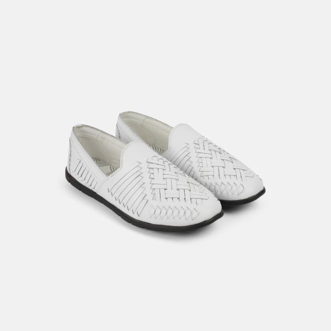 J.Fontini Men White Ethnic Jutis (SKU: 60-114-16-44)