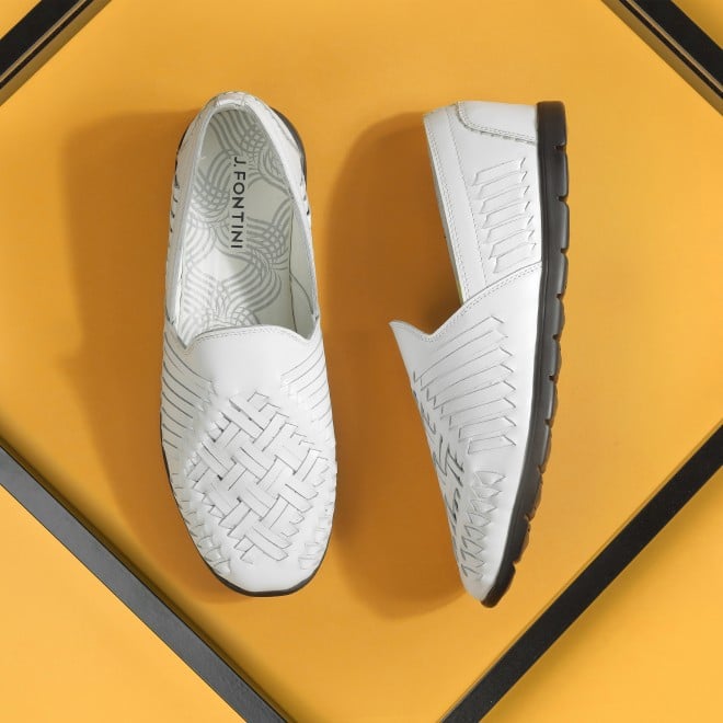 J.Fontini Men White Ethnic Jutis (SKU: 60-114-16-44)