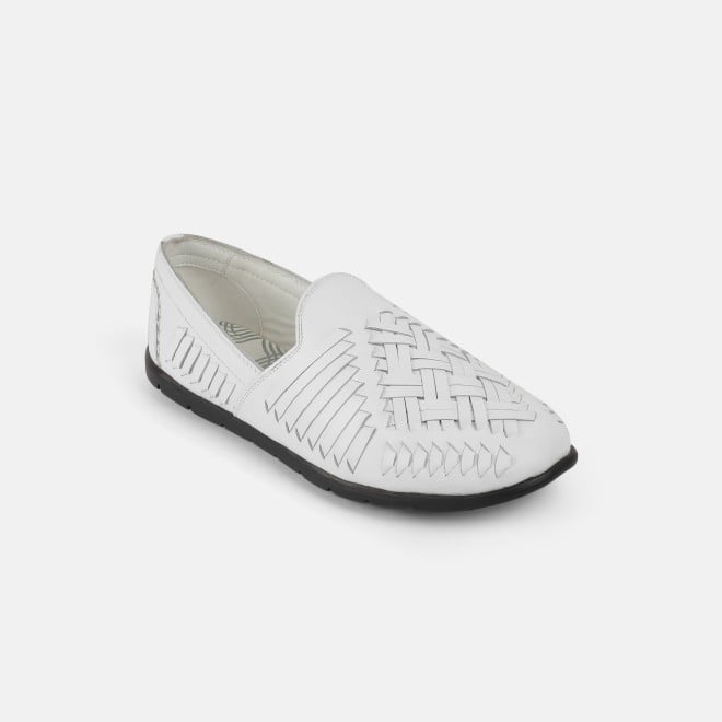J.Fontini Men White Ethnic Jutis (SKU: 60-114-16-44)