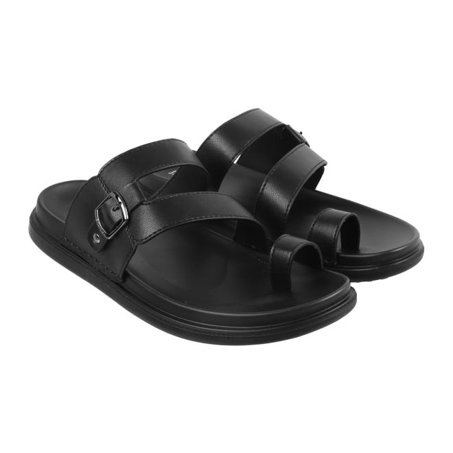 J.Fontini Men Black Casual Slippers (SKU: 60-1151L-11-46)