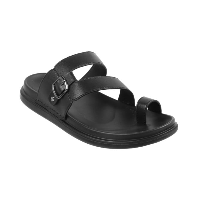 J.Fontini Men Black Casual Slippers