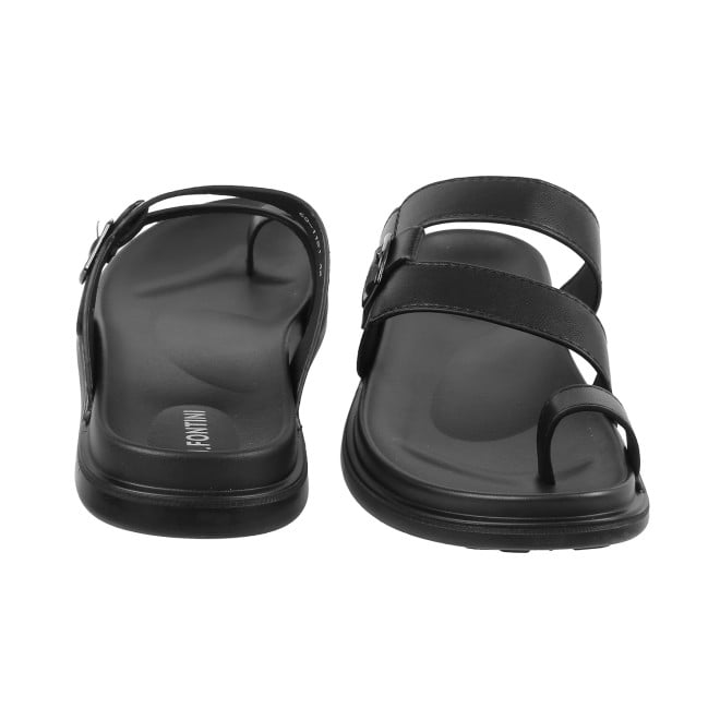 J.Fontini Men Black Casual Slippers (SKU: 60-1151L-11-46)