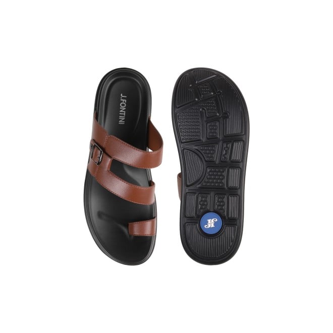 J.Fontini Men Tan Casual Slippers (SKU: 60-1151L-23-46)