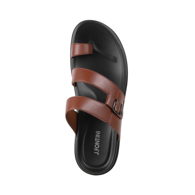 J.Fontini Men Tan Casual Slippers (SKU: 60-1151L-23-46)