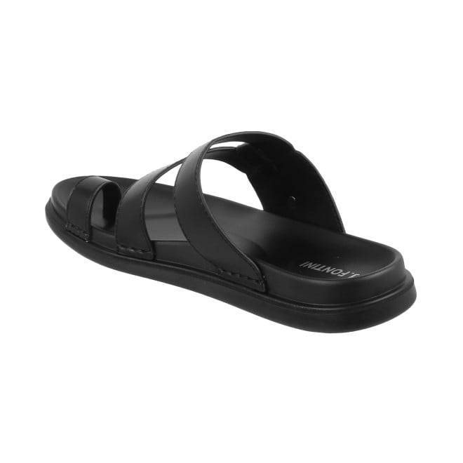 J.Fontini Men Black Casual Slippers (SKU: 60-1151L-11-46)