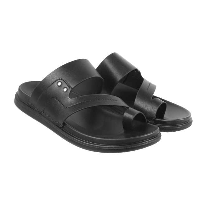 J.Fontini Men Black Casual Slippers (SKU: 60-1152L-11-46)