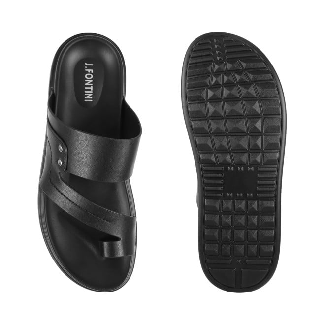 J.Fontini Men Black Casual Slippers (SKU: 60-1152L-11-46)
