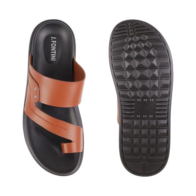 J.Fontini Men Tan Casual Slippers (SKU: 60-1152L-23-46)