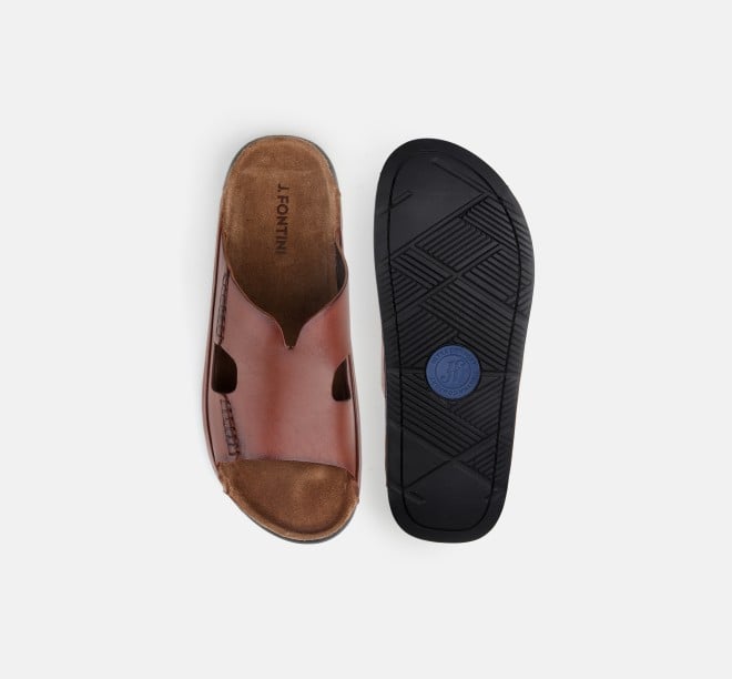 J.Fontini Men Tan Casual Slippers (SKU: 60-123-23-41)