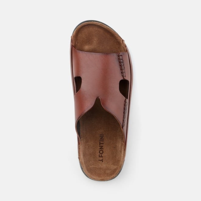 J.Fontini Men Tan Casual Slippers (SKU: 60-123-23-41)