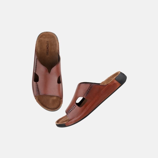 J.Fontini Men Tan Casual Slippers (SKU: 60-123-23-41)