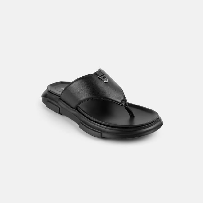 J.Fontini Men Black Casual Slippers (SKU: 60-124-11-40)