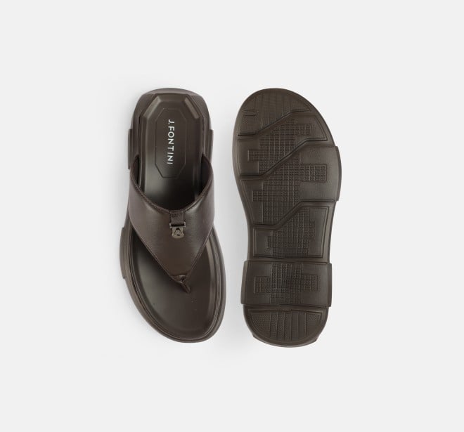 J.Fontini Men Brown Casual Slippers (SKU: 60-124-12-40)