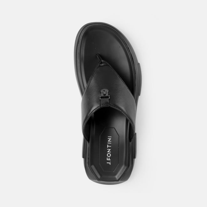 J.Fontini Men Black Casual Slippers (SKU: 60-124-11-40)