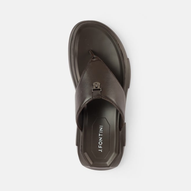 J.Fontini Men Brown Casual Slippers (SKU: 60-124-12-40)