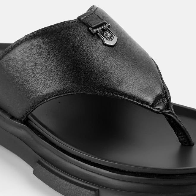 J.Fontini Men Black Casual Slippers (SKU: 60-124-11-40)