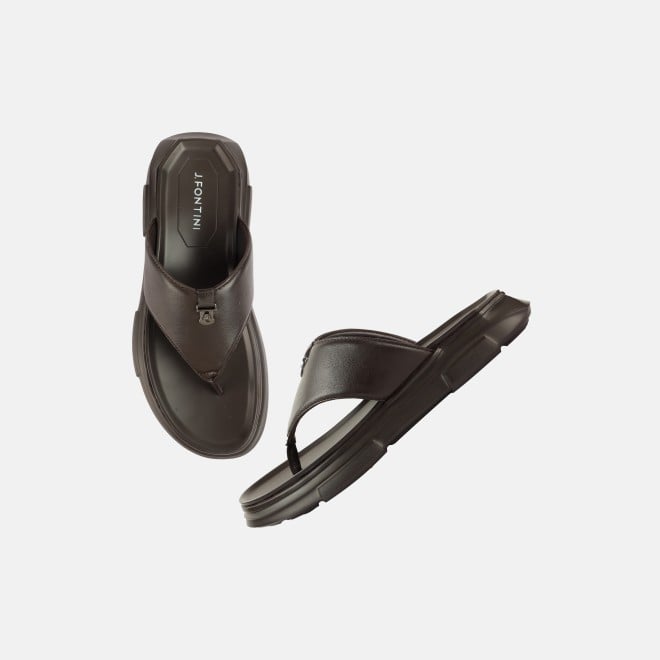 J.Fontini Men Brown Casual Slippers (SKU: 60-124-12-40)