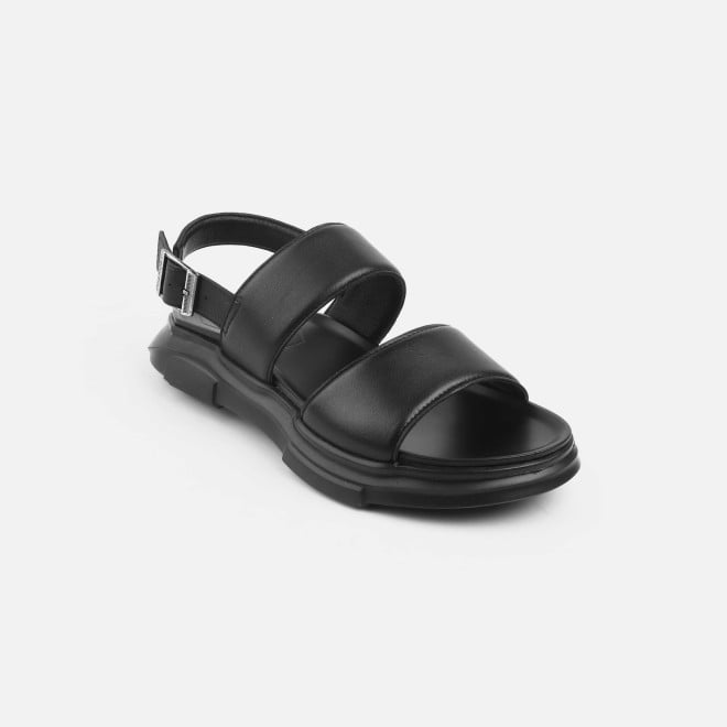 J.Fontini Men Black Casual Sandals