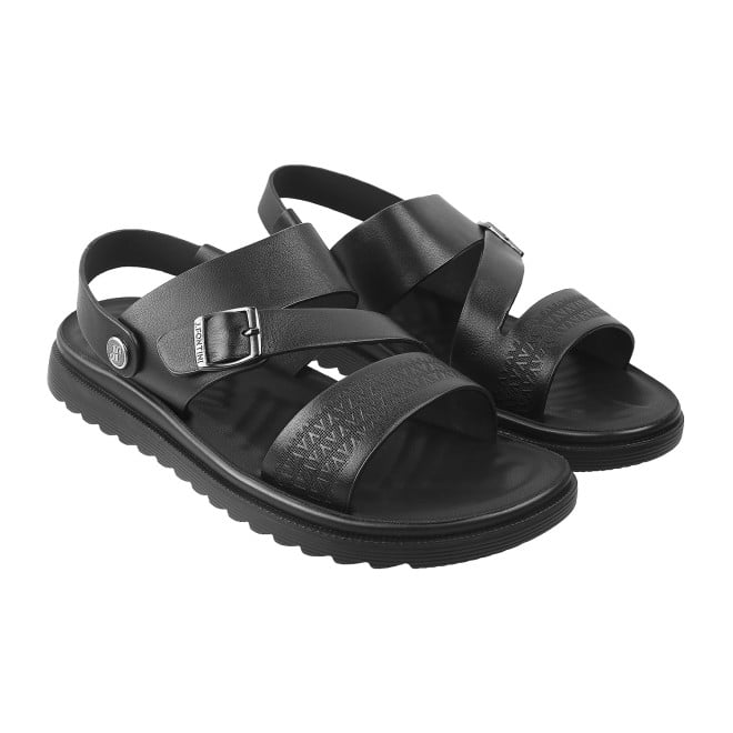 Mochi Men Black Casual Sandals