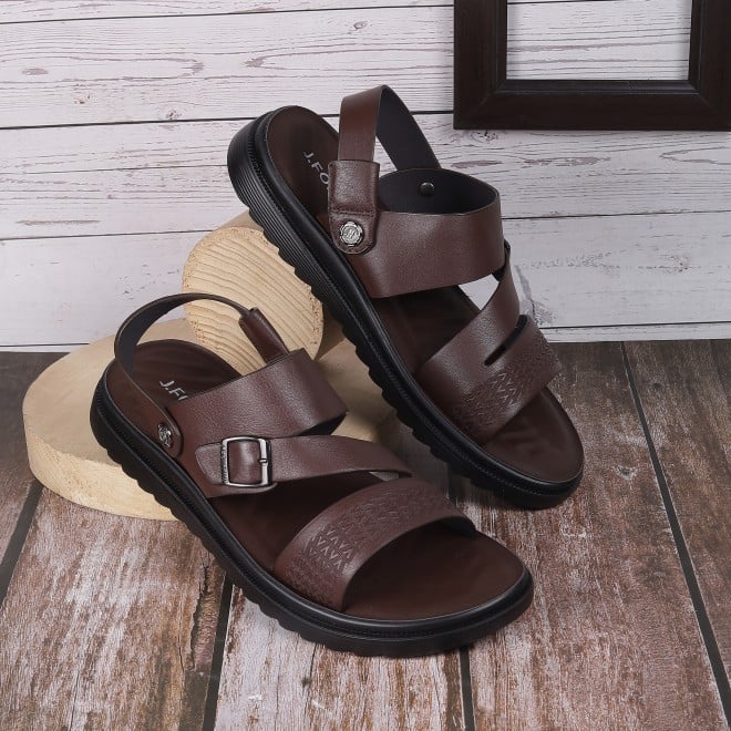 Mochi Men Brown Casual Sandals