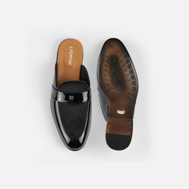 J.Fontini Men Black Ethnic Slip Ons (SKU: 60-138-11-40)
