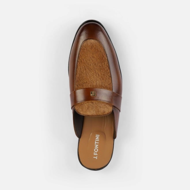J.Fontini Men Tan Ethnic Slip Ons (SKU: 60-138-23-40)