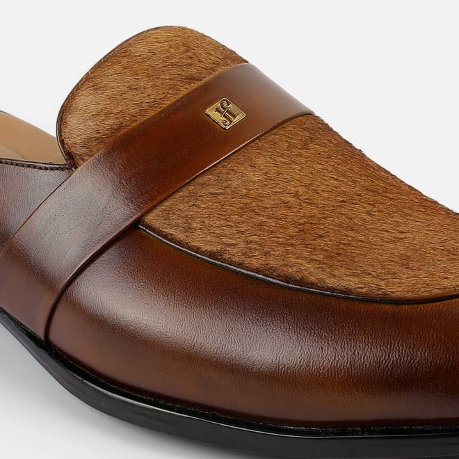 J.Fontini Men Tan Ethnic Slip Ons (SKU: 60-138-23-40)