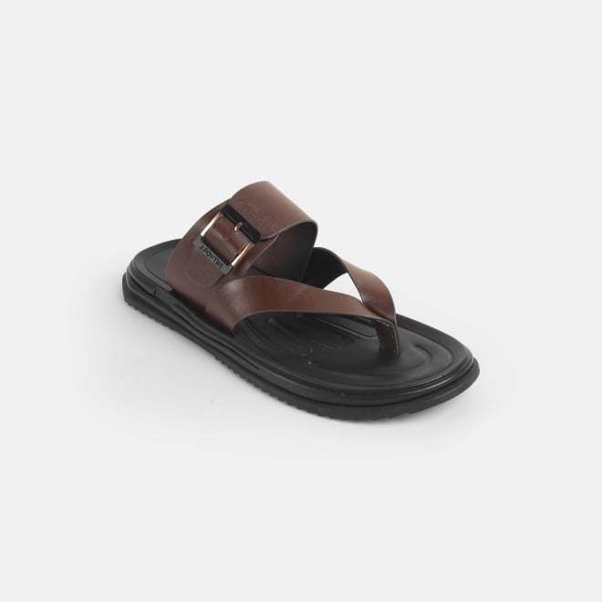 Mochi Men Brown Casual Slippers