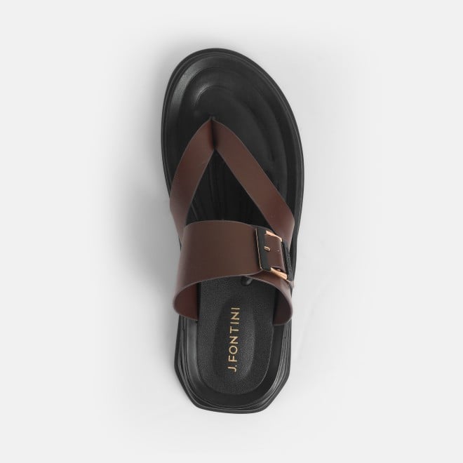 Mochi Men Brown Casual Slippers (SKU: 60-145-12-40)