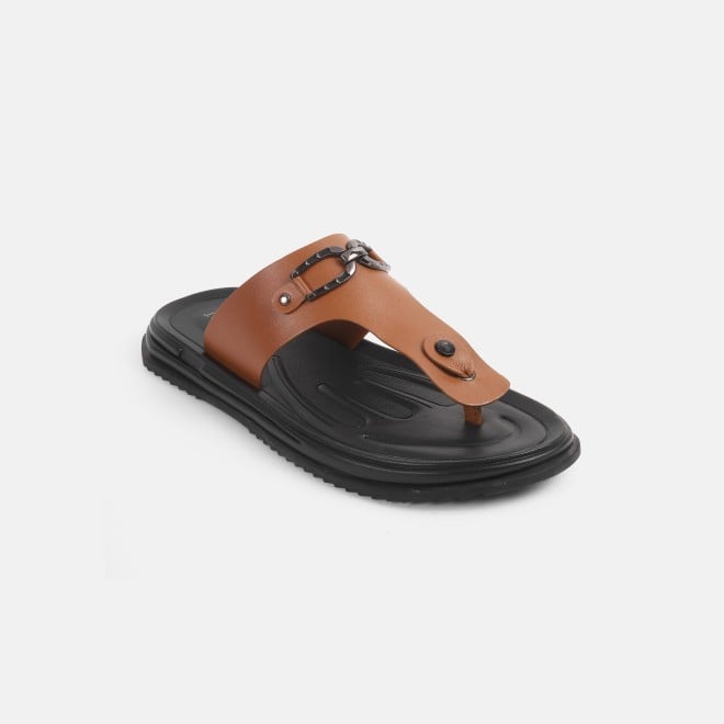 Mochi Men Tan Casual Slippers
