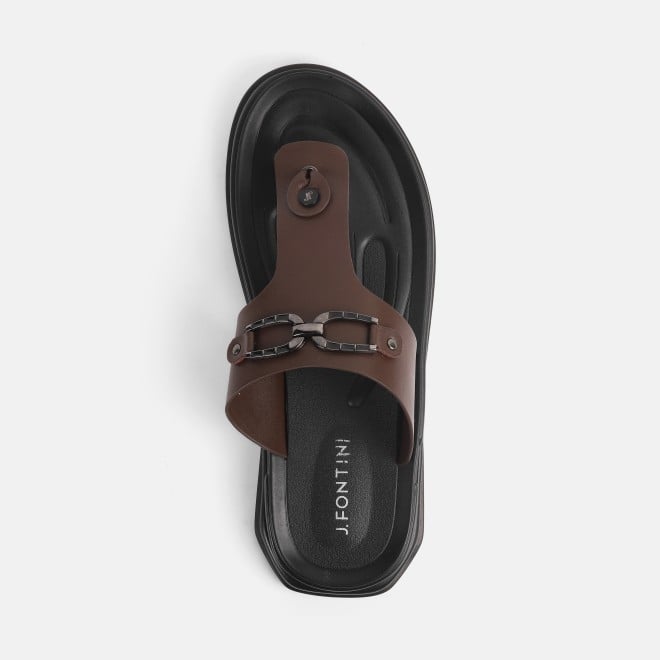 Mochi Men Brown Casual Slippers (SKU: 60-146-12-40)