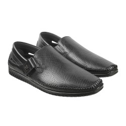 Men Black Casual Slip Ons