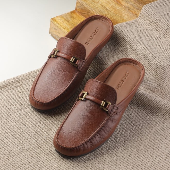 J.Fontini Men Tan Casual Slip Ons (SKU: 60-147-23-40)