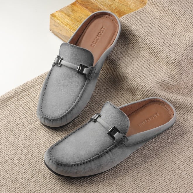 J.Fontini Men Grey Casual Slip Ons (SKU: 60-147-68-40)