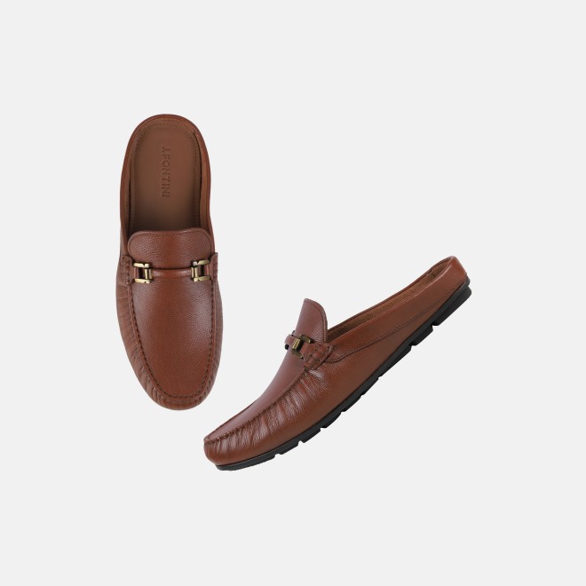 J.Fontini Men Tan Casual Slip Ons (SKU: 60-147-23-40)