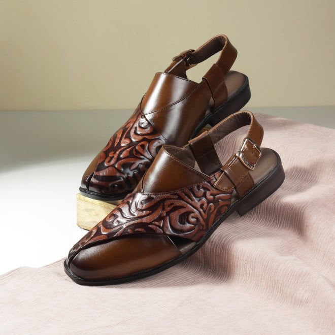 J.Fontini Men Tan Ethnic Sandals (SKU: 60-167-23-40)