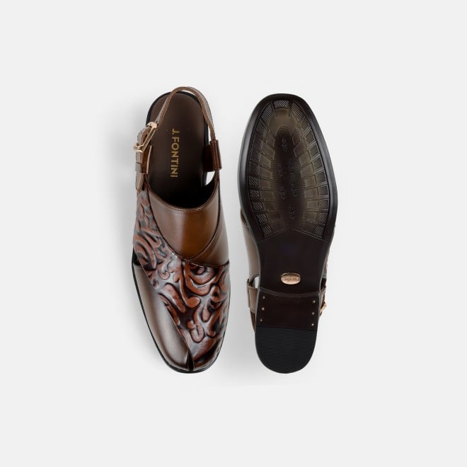 J.Fontini Men Tan Ethnic Sandals (SKU: 60-167-23-40)