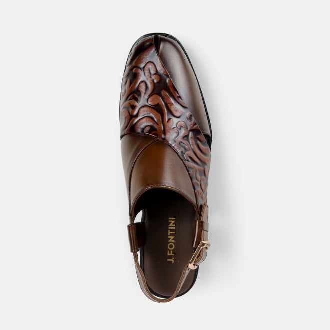 J.Fontini Men Tan Ethnic Sandals (SKU: 60-167-23-40)